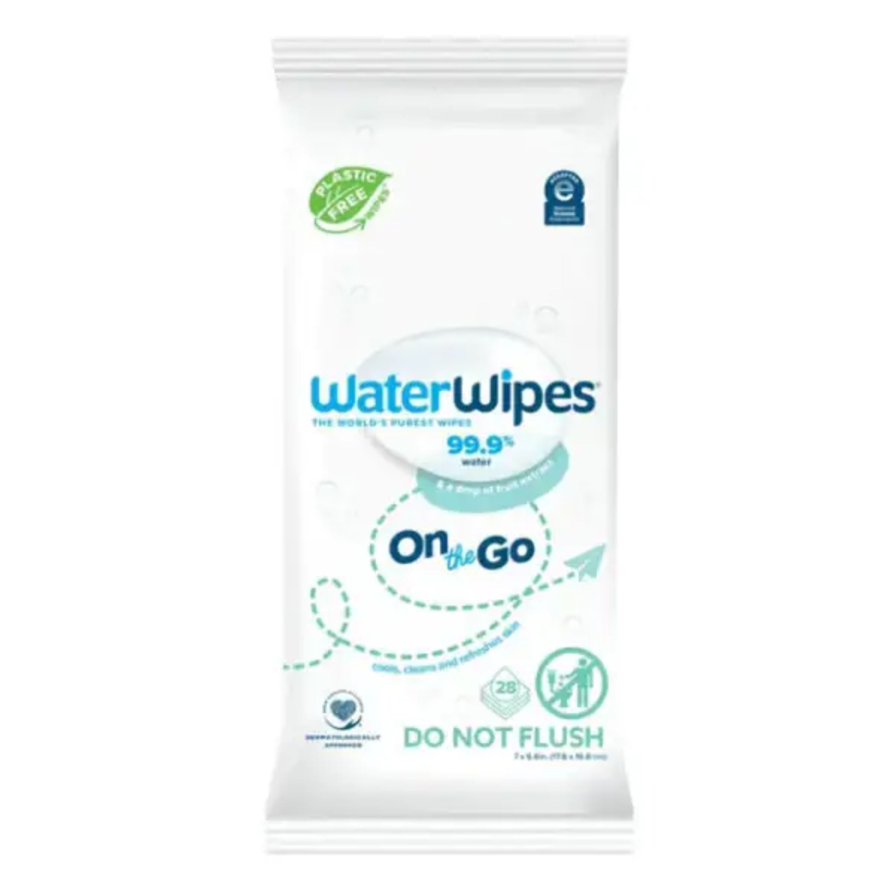 واتر وايبس مناديل أطفال إنتعاش أون ذا جو خالي من البلاستيك عبوة 28 منديل