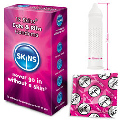 Skins Condoms Dots & Ribs 8 Pack