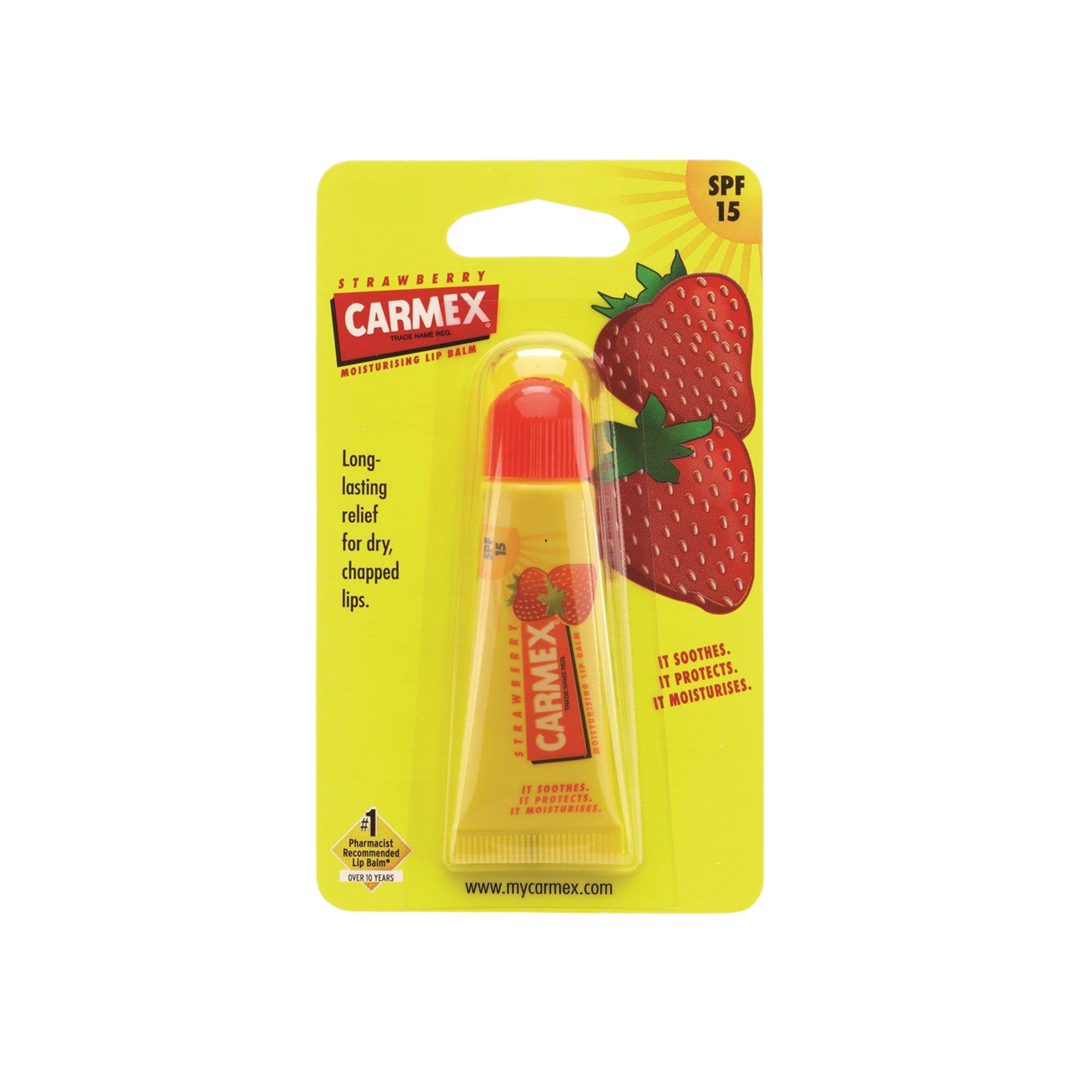 Carmex Strawberry Lip Balm Spf 15 Tube 10 G