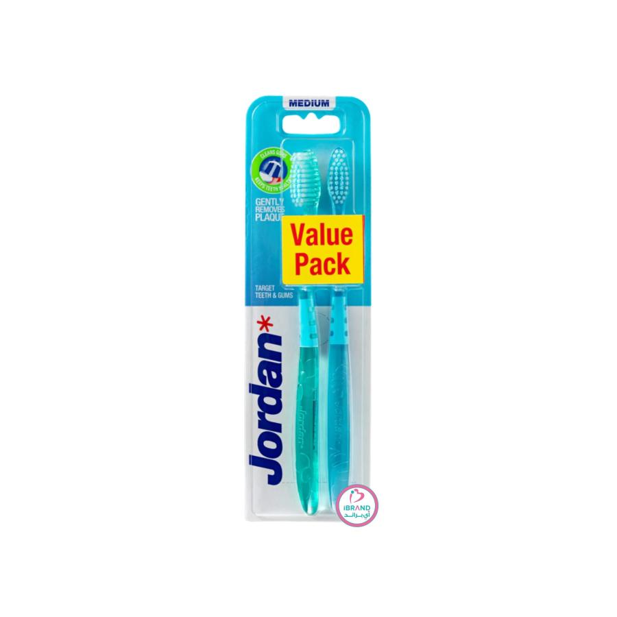 Jordan Target Teeth And Gum Medium Toothbrush Value Back 2 Pcs