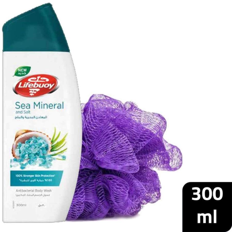 Lifebuoy Shower Gel Sea Mineral And Salt 300 Ml+Loofah