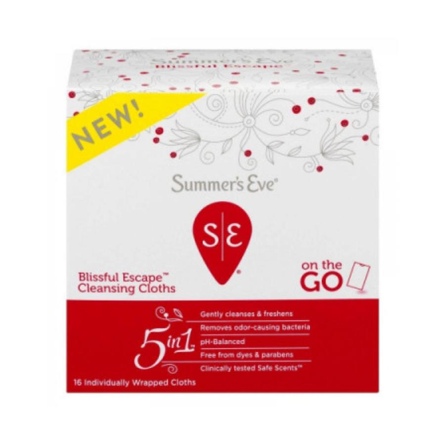Summer s Eve Sheer Bissful Escape Cloths For Sensitive Skin 16 Pcs (IMPORTED)