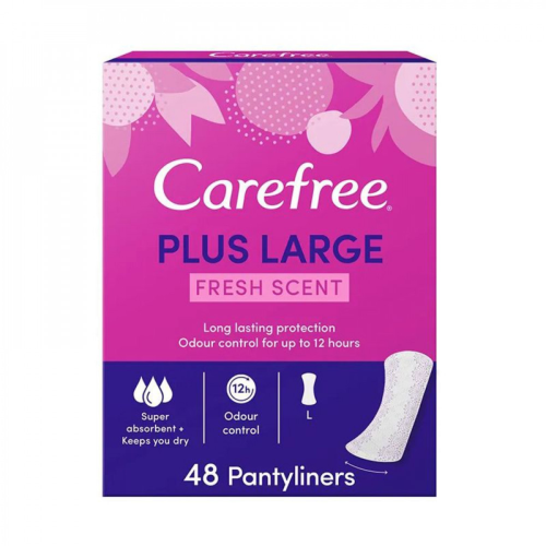 Carefree Panty Liners, Cotton Feel, Fresh Fragrance, Pack of 56 + 20 Free  Pads - جملة الصيدليات اي براند