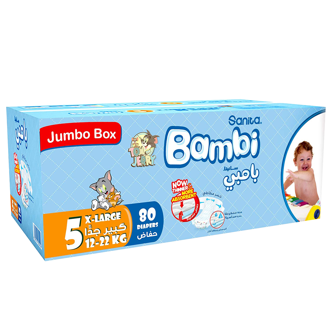 سانيتابامبي ك جدا جامبو بوكس 80 حفاضة