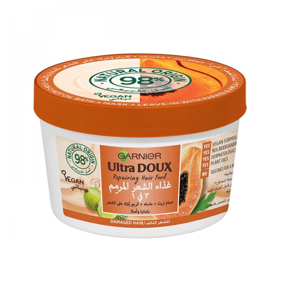 جارنييه الترا دوكس غذاء الشعر المرمم 3 في 1 بالبابايا 390 مل