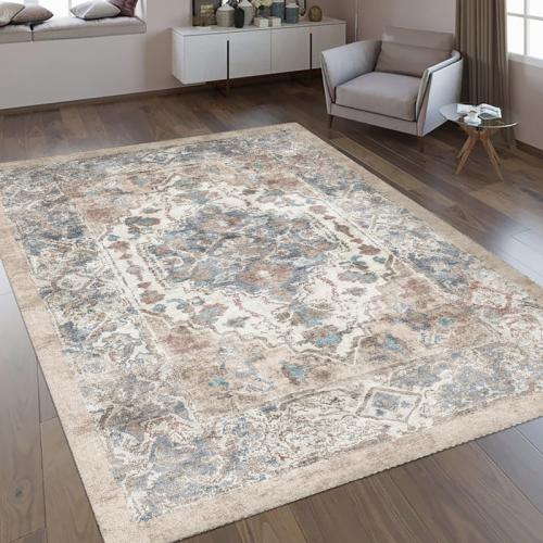 سجادة غرفة باهتة | تصميم شرقي بألوان محايدة