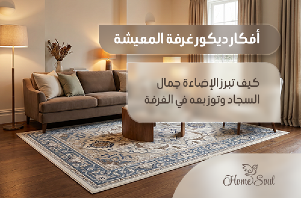 أفكار ديكور غرفة المعيشة وتنسيق السجاد
