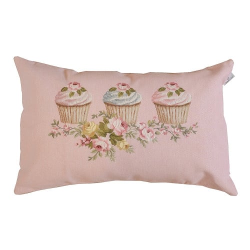Pillowcase in the shape of a cupcake in pink color