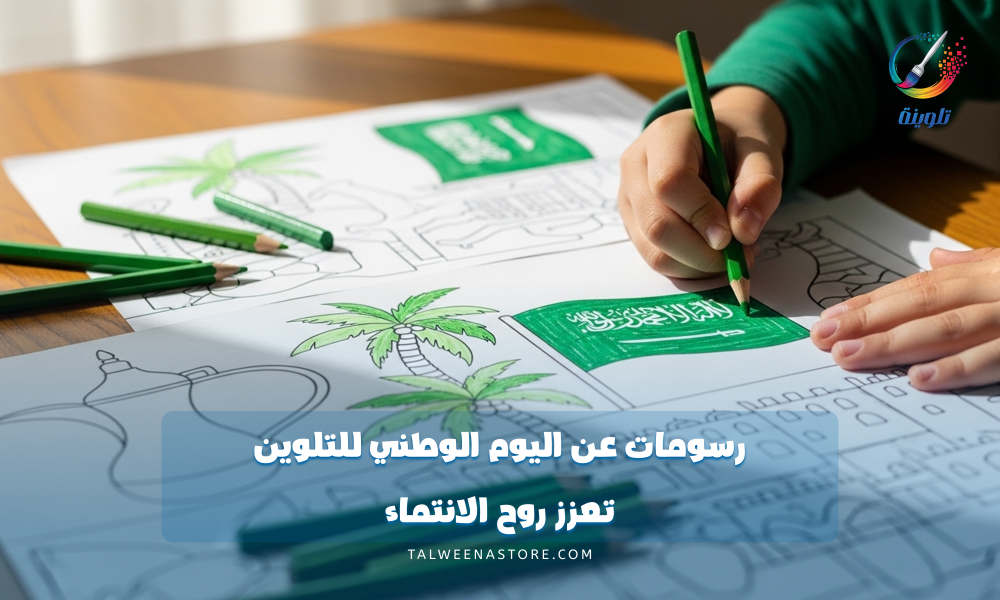 رسومات عن اليوم الوطني للتلوين