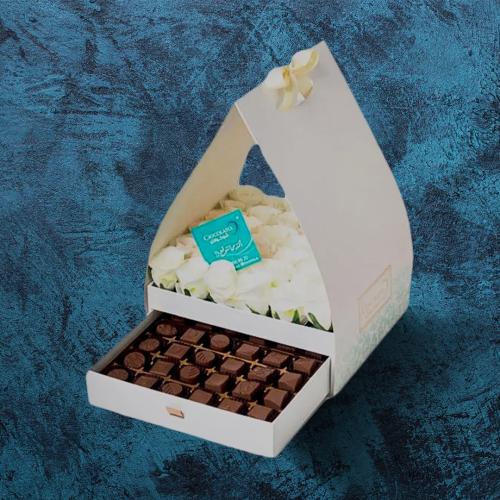 باقة ورد مع شوكولاته