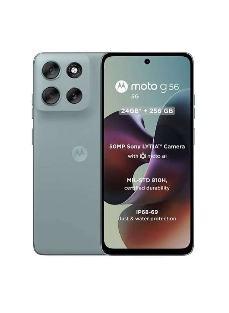 موتورولا هاتف G56 بذاكرة رام سعة 12 جيجابايت وذاكرة داخلية سعة 256 جيجابايت ويدعم تقنية 5G