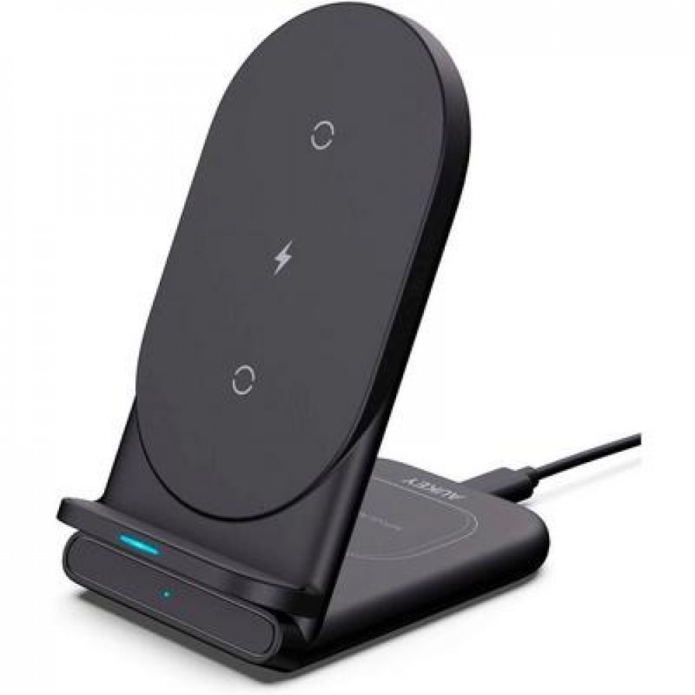 Aukey Omnia Wireless Charger 15W 2 in 1 Black - المتصل للاتصالات