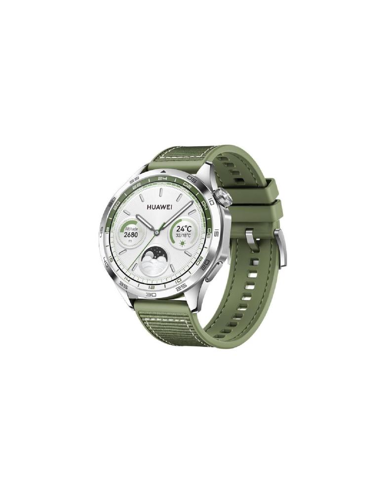Huawei Watch GT4, size 46, stainless steel, green composite strap