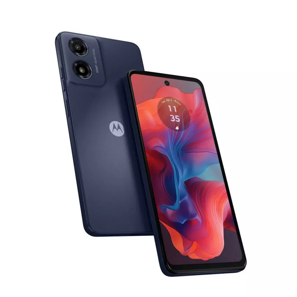 موتورولا هاتف G04S ثنائي الشريحة بذاكرة رام سعة 4 جيجابايت وذاكرة داخلية سعة 128 جيجابايت ويدعم تقنية 4G