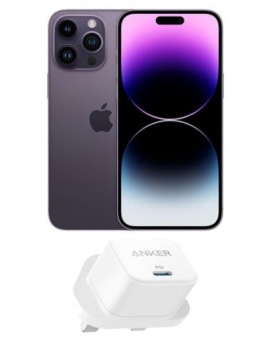 Apple iPhone 14 Pro 256 GB Purple 5G With RavPower Pioneer 20W