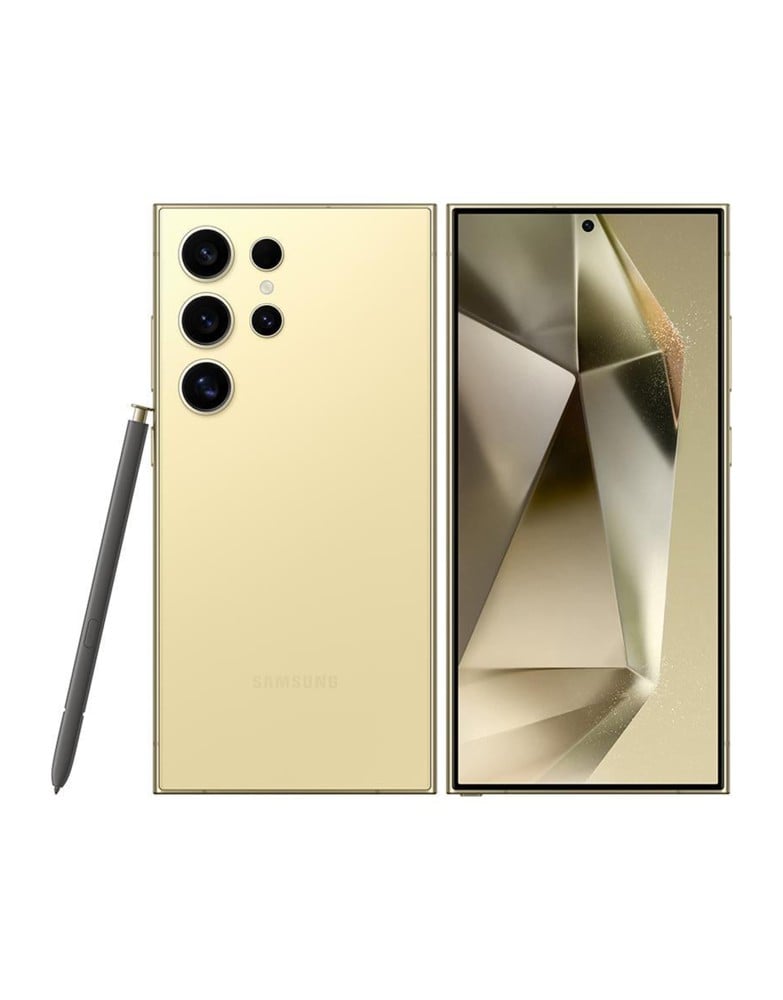 سامسونج جالكسي S24 الترا ذاكرة داخلية 256 جيجابايت وذاكرة رام 12 جيجابايت يدعم تقنية 5G لون اصفر تيتانيوم