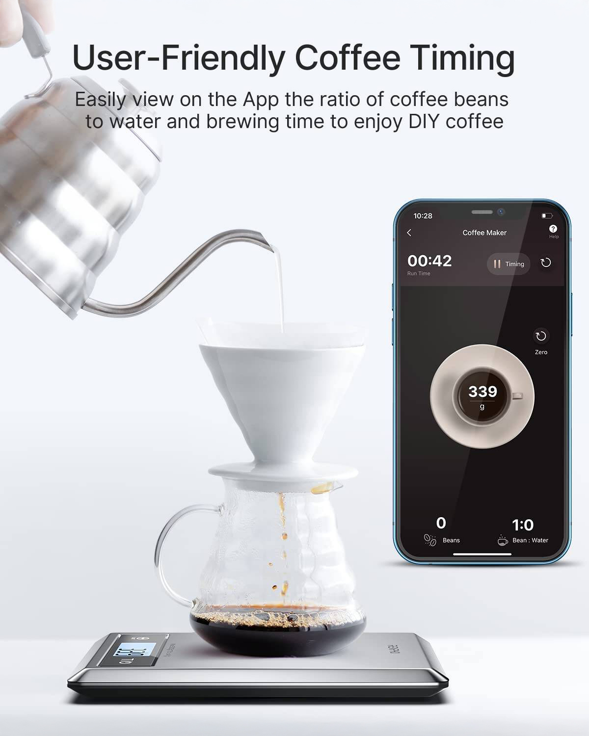 ميزان طعام ذكي يوفر لك حاسبة غذائية للسعرات والدهون والبروتين والكربوهيدرات والفيتامينات مع إمكانية حفظ البيانات