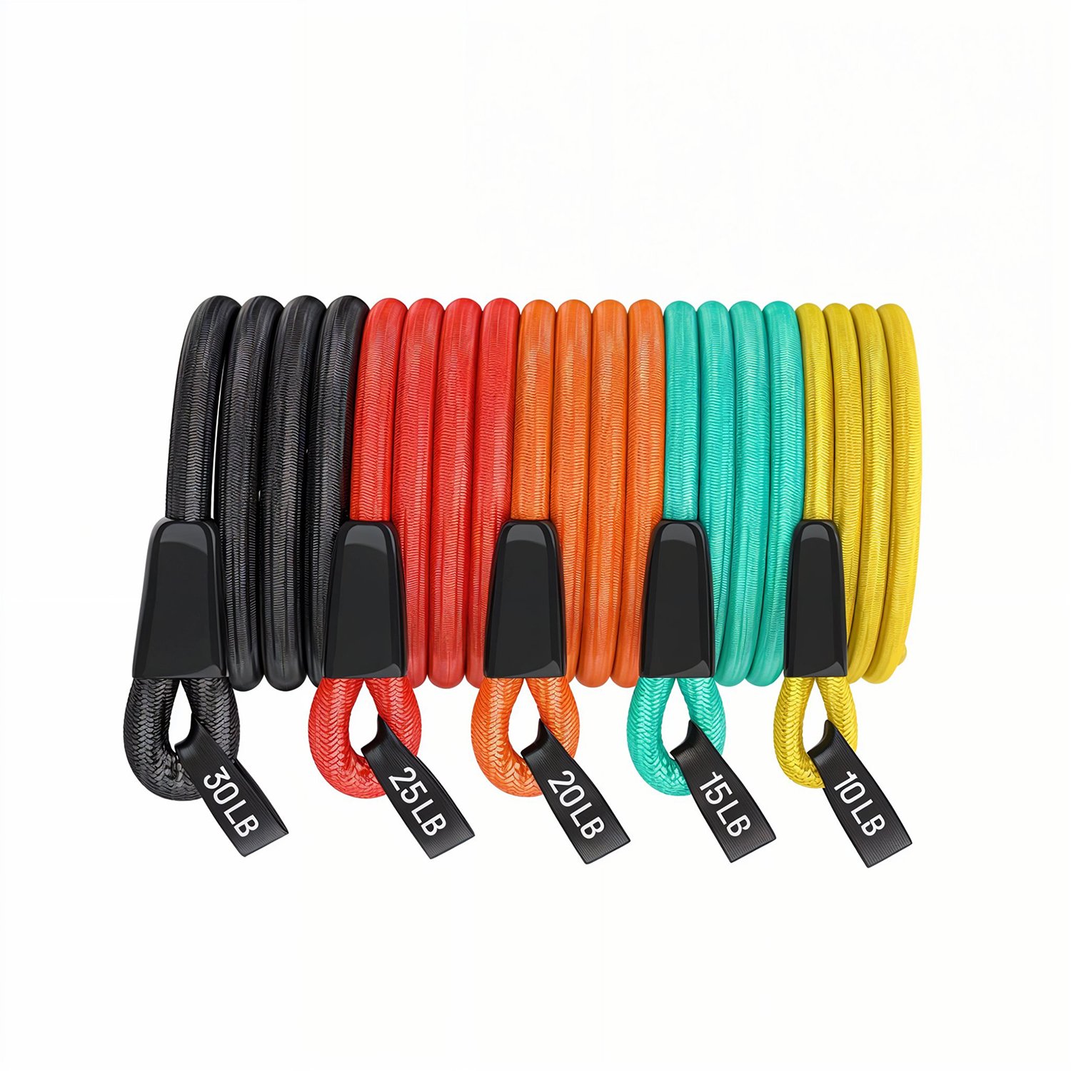 مجموعة حبال المقاومة الخمس بكامل ملحقاتها تمكنك من أداء تمارين كامل الجسم