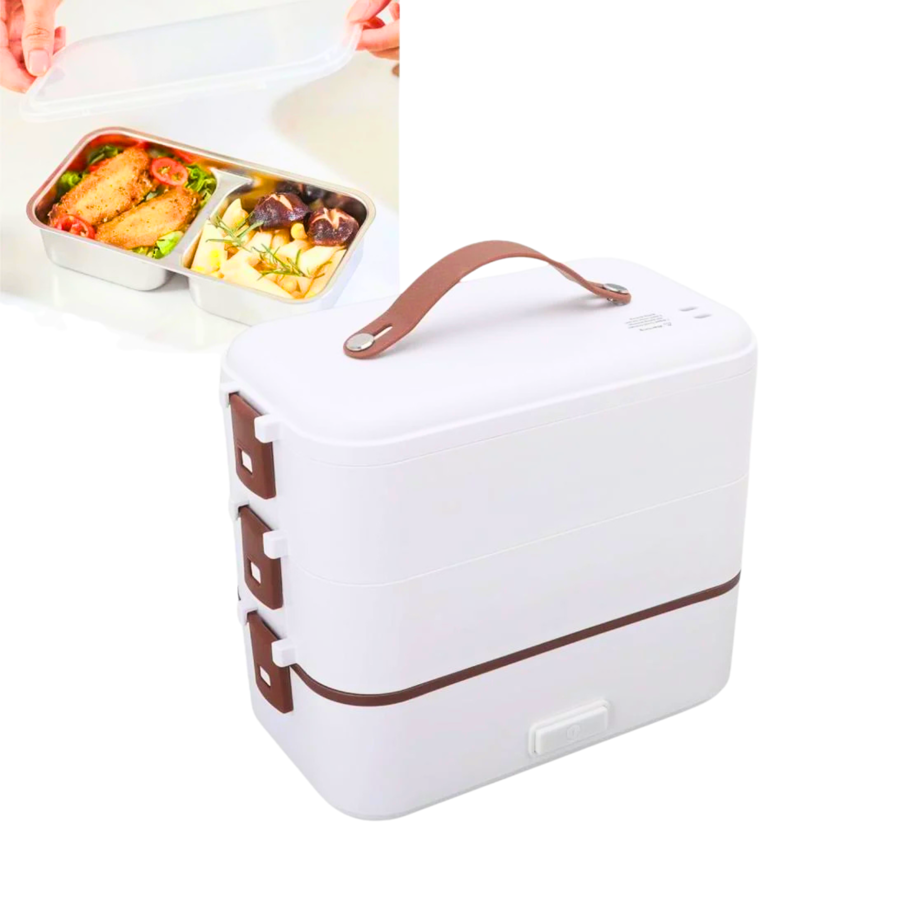 صندوق الطعام الذكي لحفظ وتسخين الطعام (لانش بوكس) من الستانلس ستيل