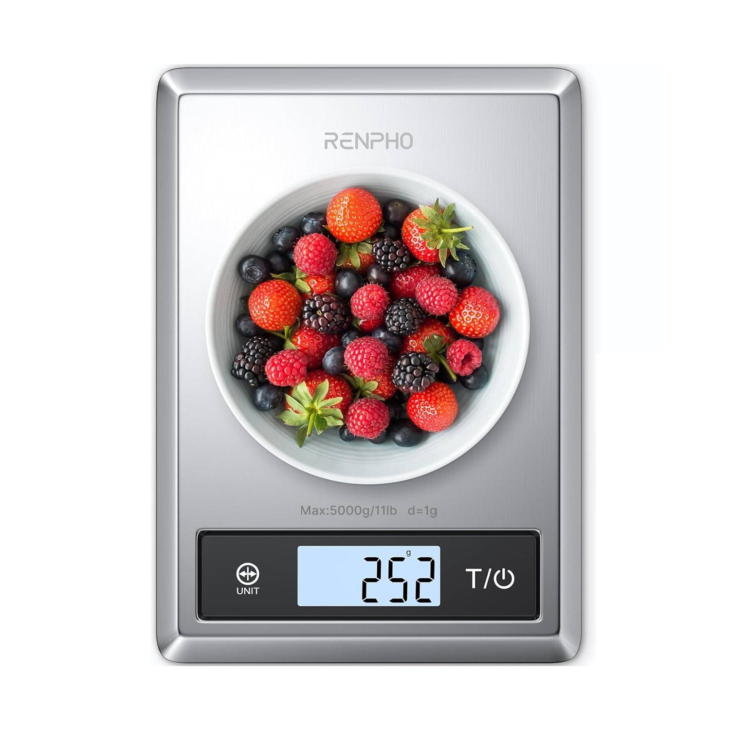 ميزان طعام ذكي يوفر لك حاسبة غذائية للسعرات والدهون والبروتين والكربوهيدرات والفيتامينات مع إمكانية حفظ البيانات