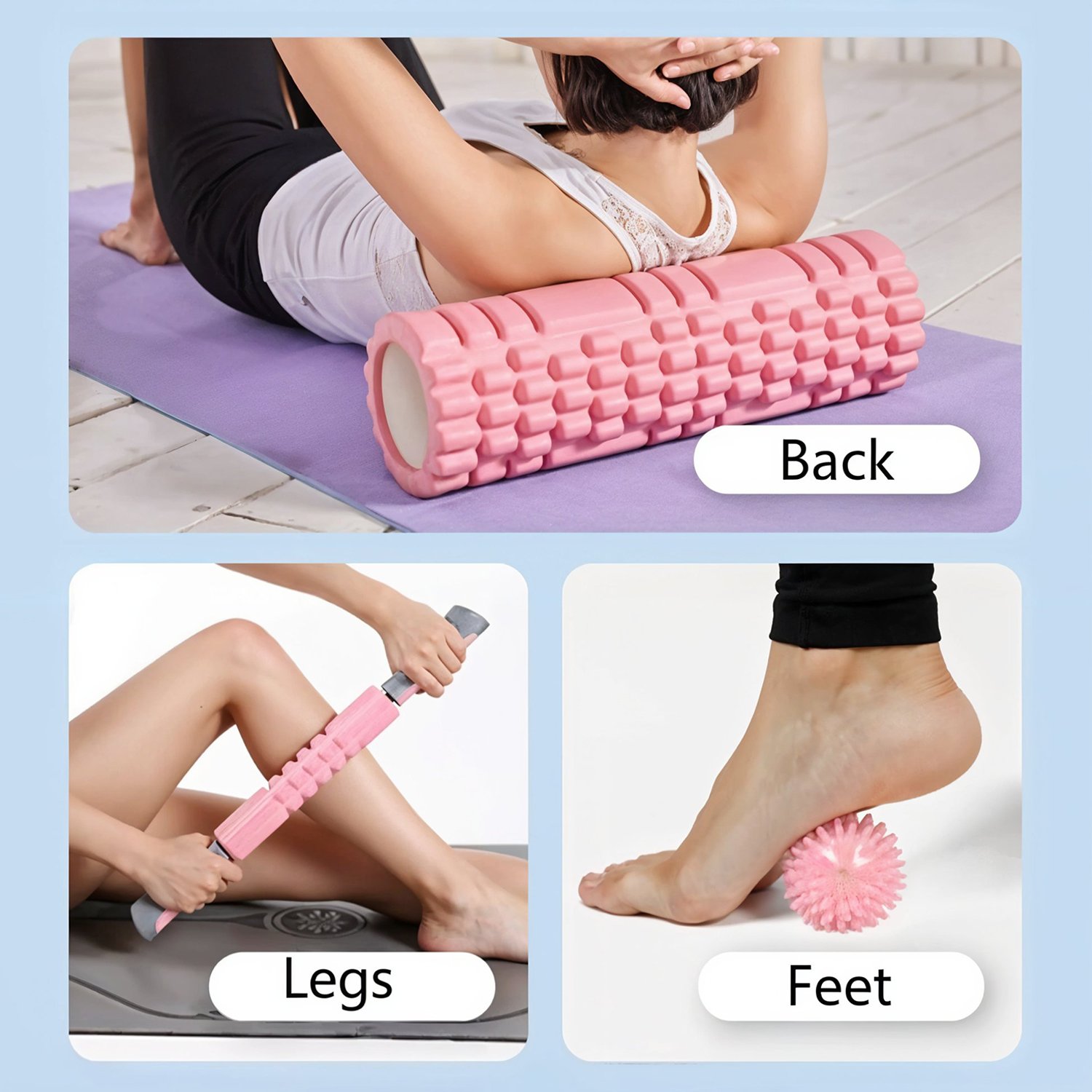 فوم رولر (اسطوانة تدليك) لتخفيف آلام العضلات، والاستشفاء، المرونة العضلية