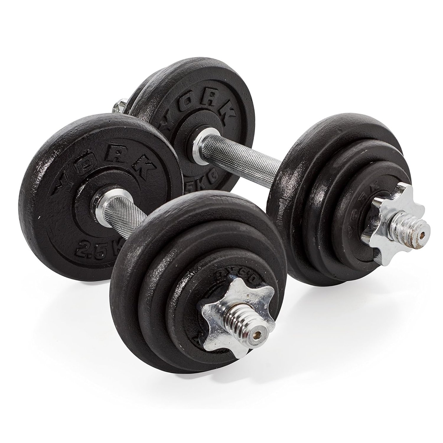 طقم أوزان متعدد الاحجام مع مقبضين وحقيبة حاملة للأوزان