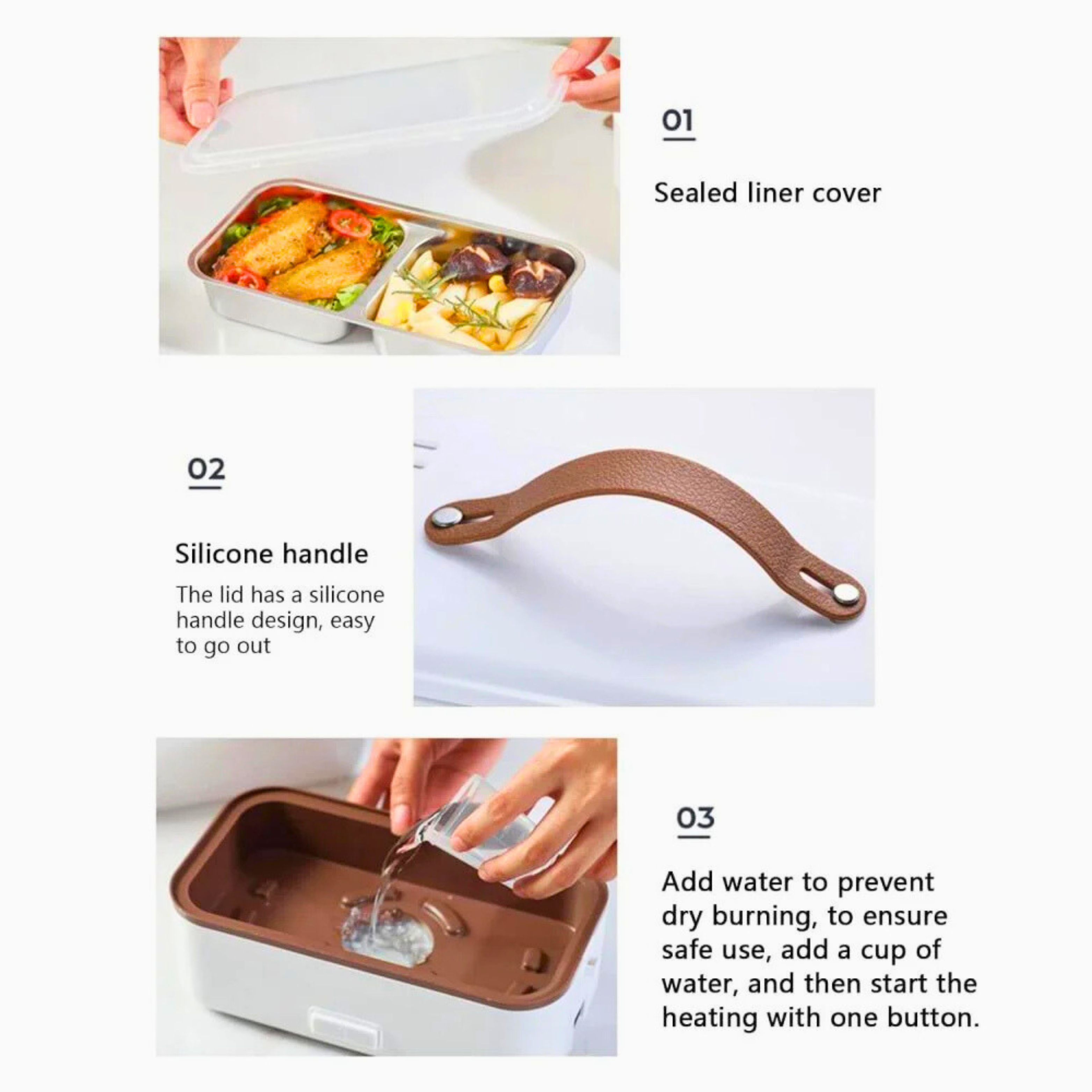 صندوق الطعام الذكي لحفظ وتسخين الطعام (لانش بوكس) من الستانلس ستيل