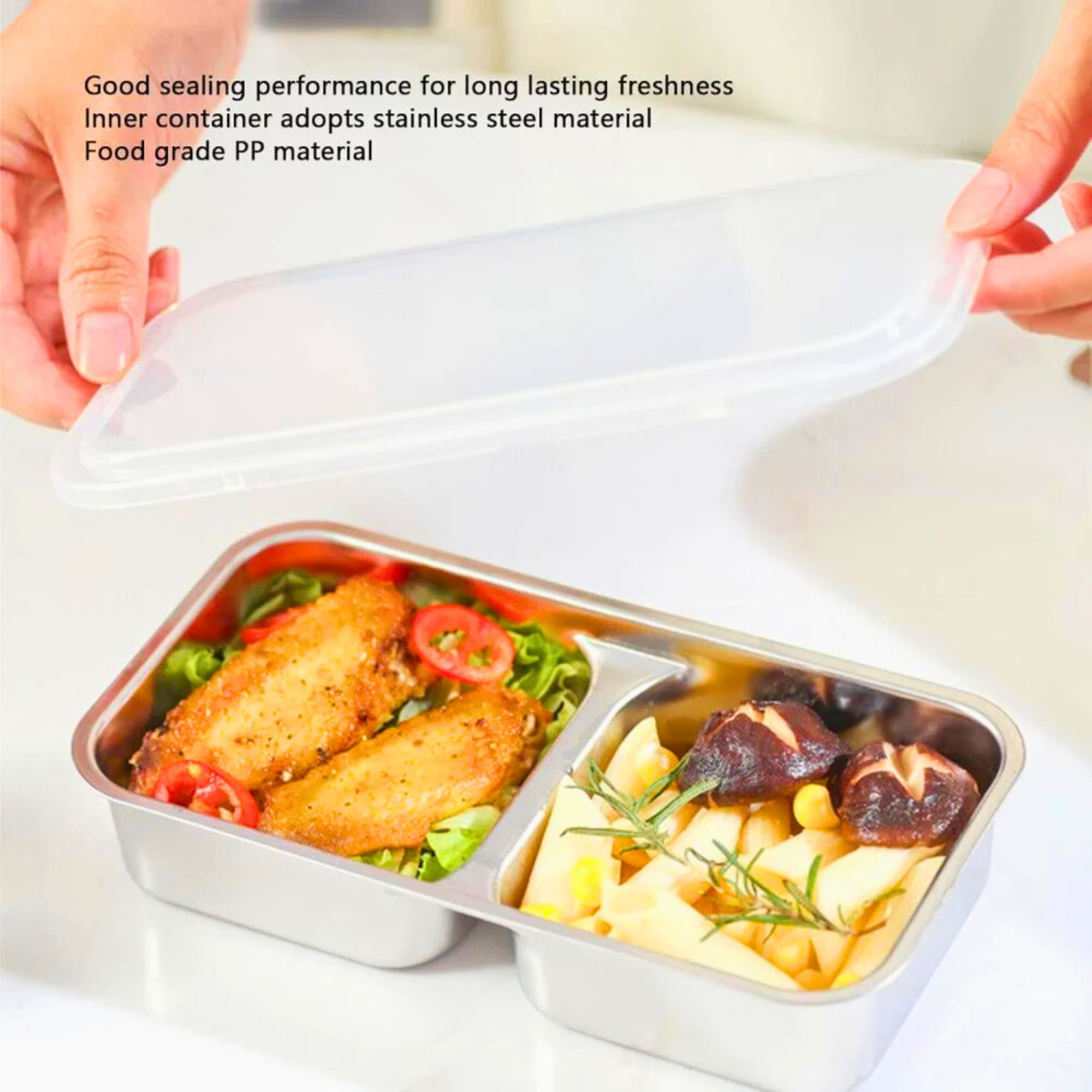 صندوق الطعام الذكي لحفظ وتسخين الطعام (لانش بوكس) من الستانلس ستيل