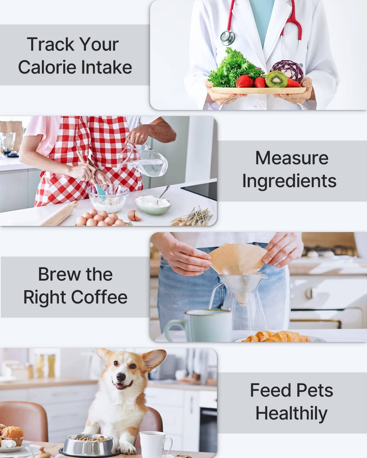 ميزان طعام ذكي يوفر لك حاسبة غذائية للسعرات والدهون والبروتين والكربوهيدرات والفيتامينات مع إمكانية حفظ البيانات