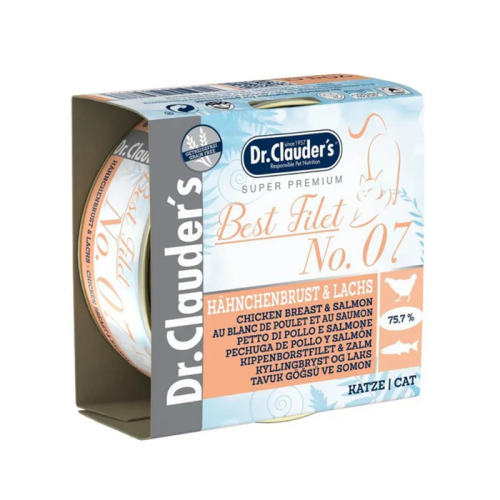 DrClauders Best Filet Cans No 7 Chicken  Salmon for Cats 70g