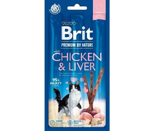 Brit بريت مكافأة قطط اعواد لحم الدجاج والكبد 3 أعو...