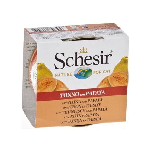 Schesir شيزر طعام رطب للقطط التونة مع البابايا 75ج