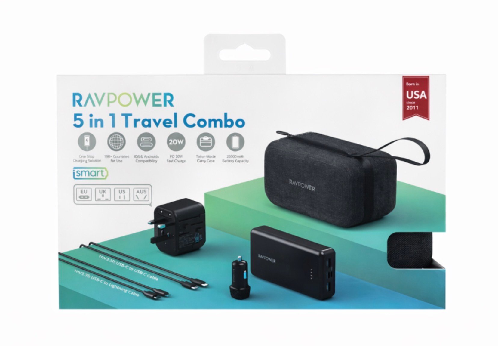 بكج السفر من راف باور 5 في 1 حقيبة متنقلة