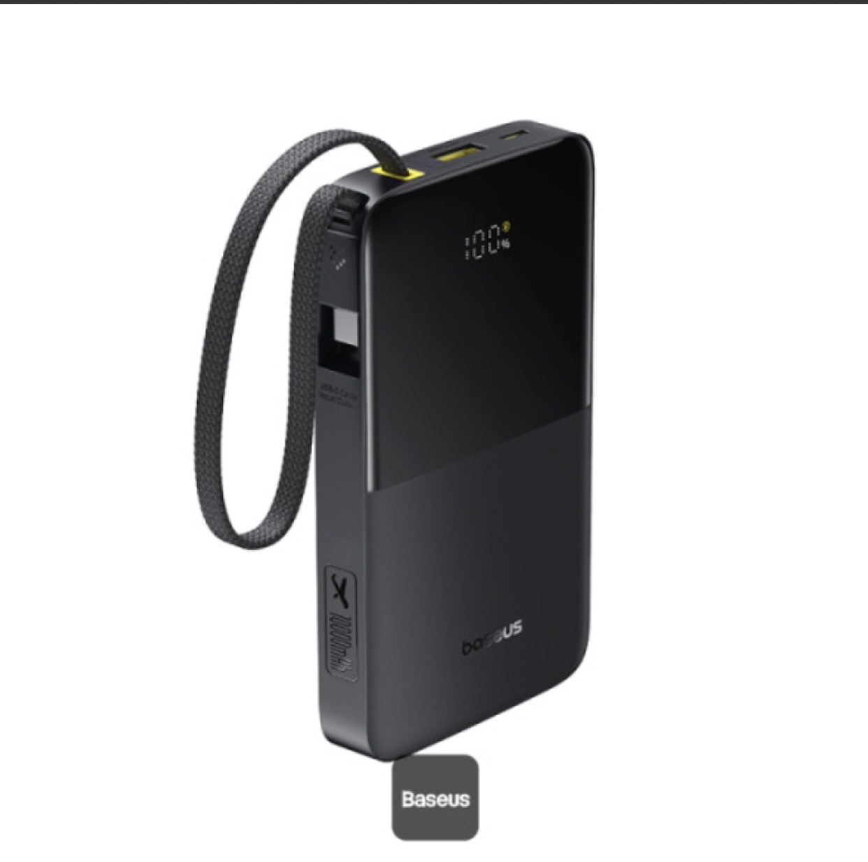 باور بنك بيسوس بسعة 10 الف ملي امبير بقوة 22.5 واط مع كيبل مدمج تايب سي