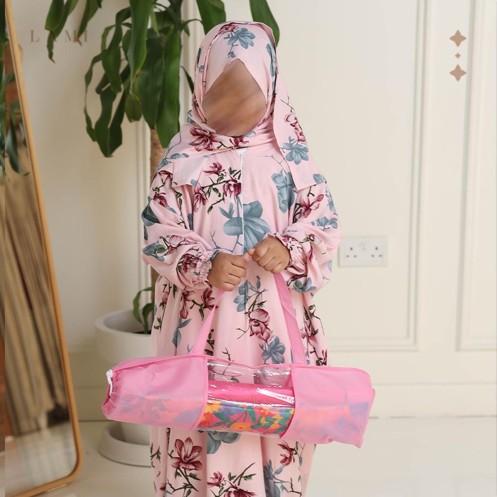 طقم شرشف صلاة اطفال وردي