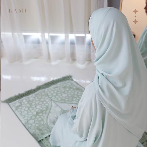 طقم شرشف صلاة سادة - تفاحي