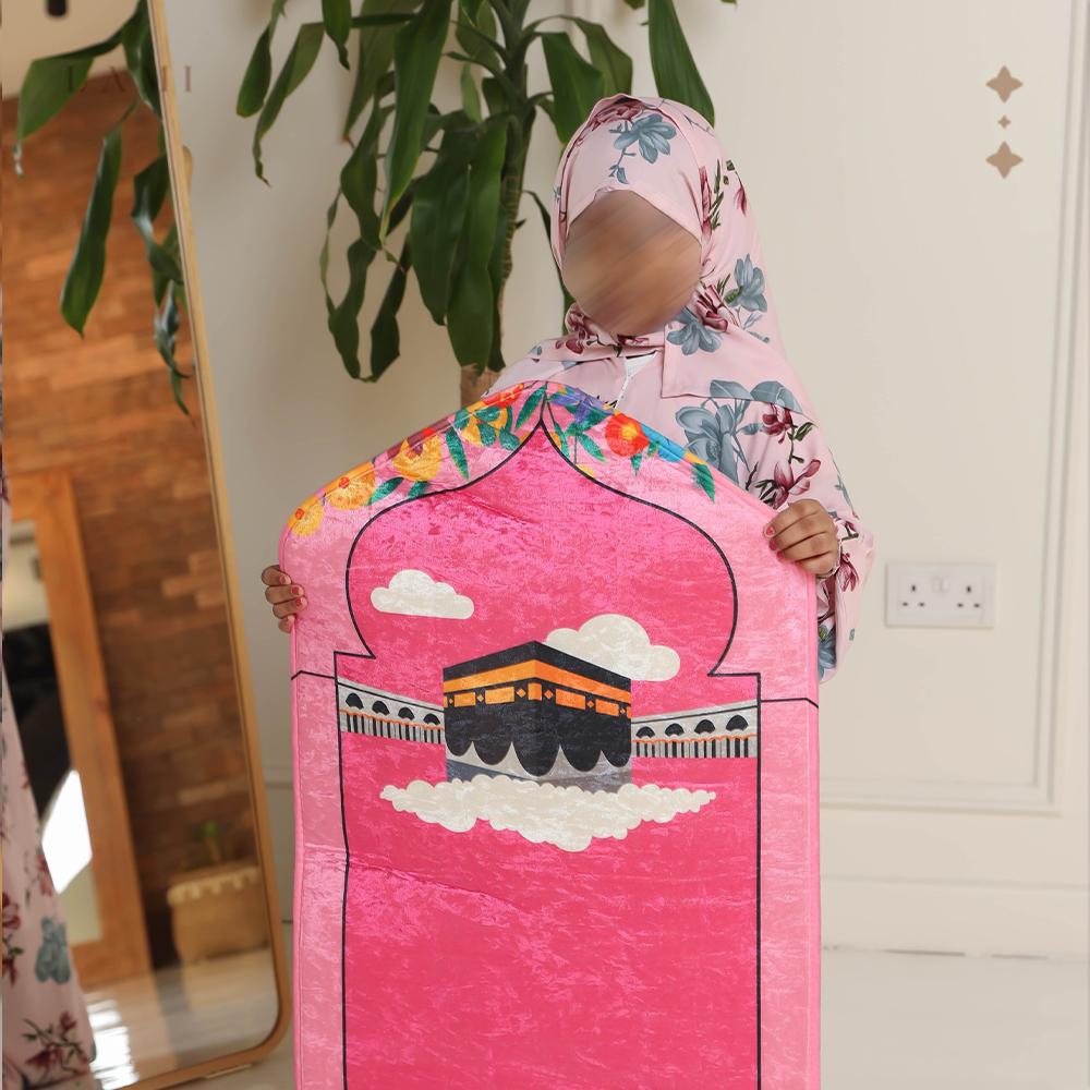 طقم شرشف صلاة اطفال وردي