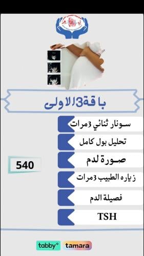 باقة متابعة الحمل الثلاثة أشهر الأولى