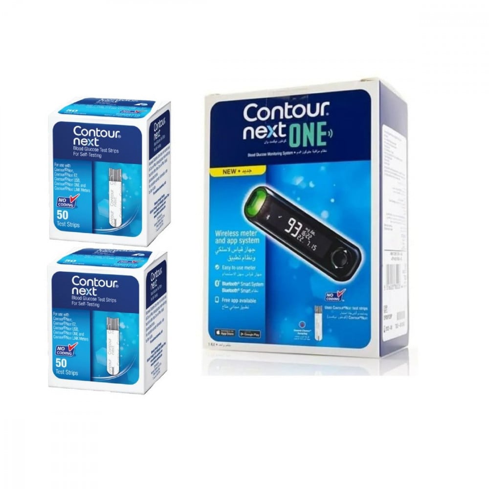 Contour Next One Wireless Test Kit with 2 Boxes of Glucose Test