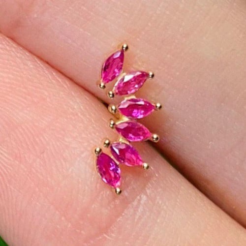 Gold pink arch - stud