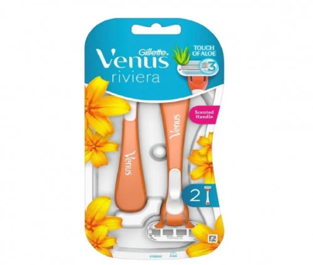 جيليت فينوس ماكينة حلاقة نسائية من Riviera Touch Of Aloe قطعتان