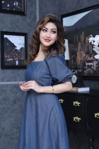 فستان جينز خامة قطن
