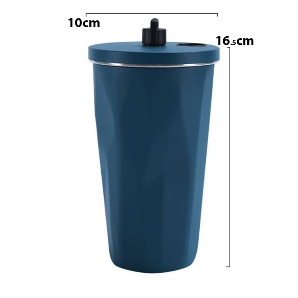 كوب حافظ حرارة استيل ازرق غامق 600 مل