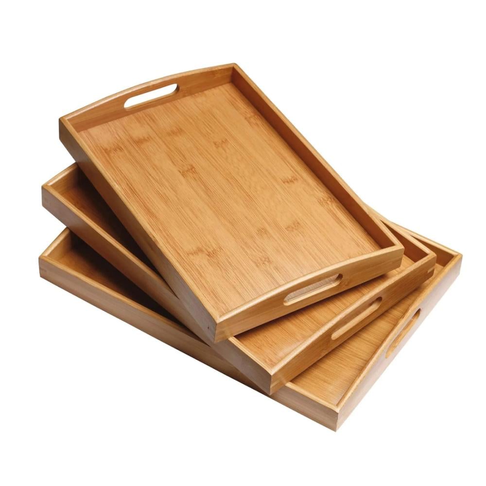 طقم تباسي خشب مستطيل 3ح