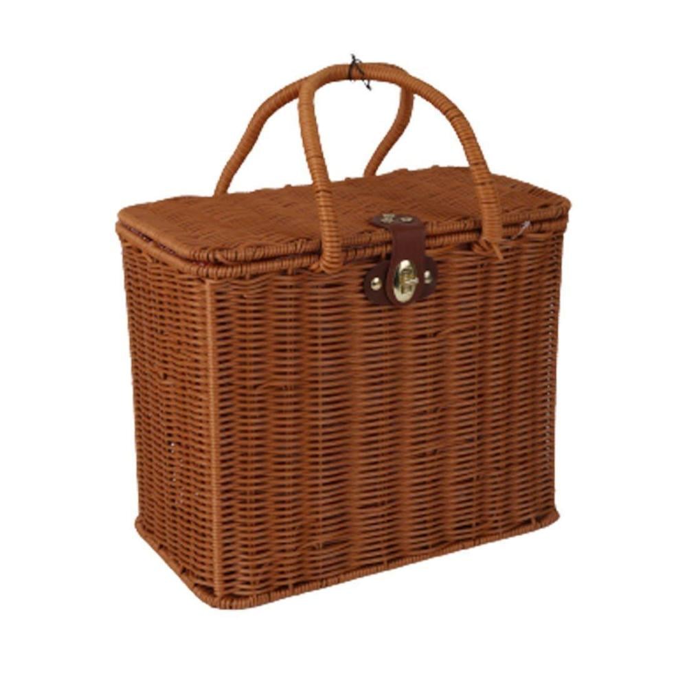 "سلة رحلات خيزران مستطيل مقاس  29سم*19*32سم