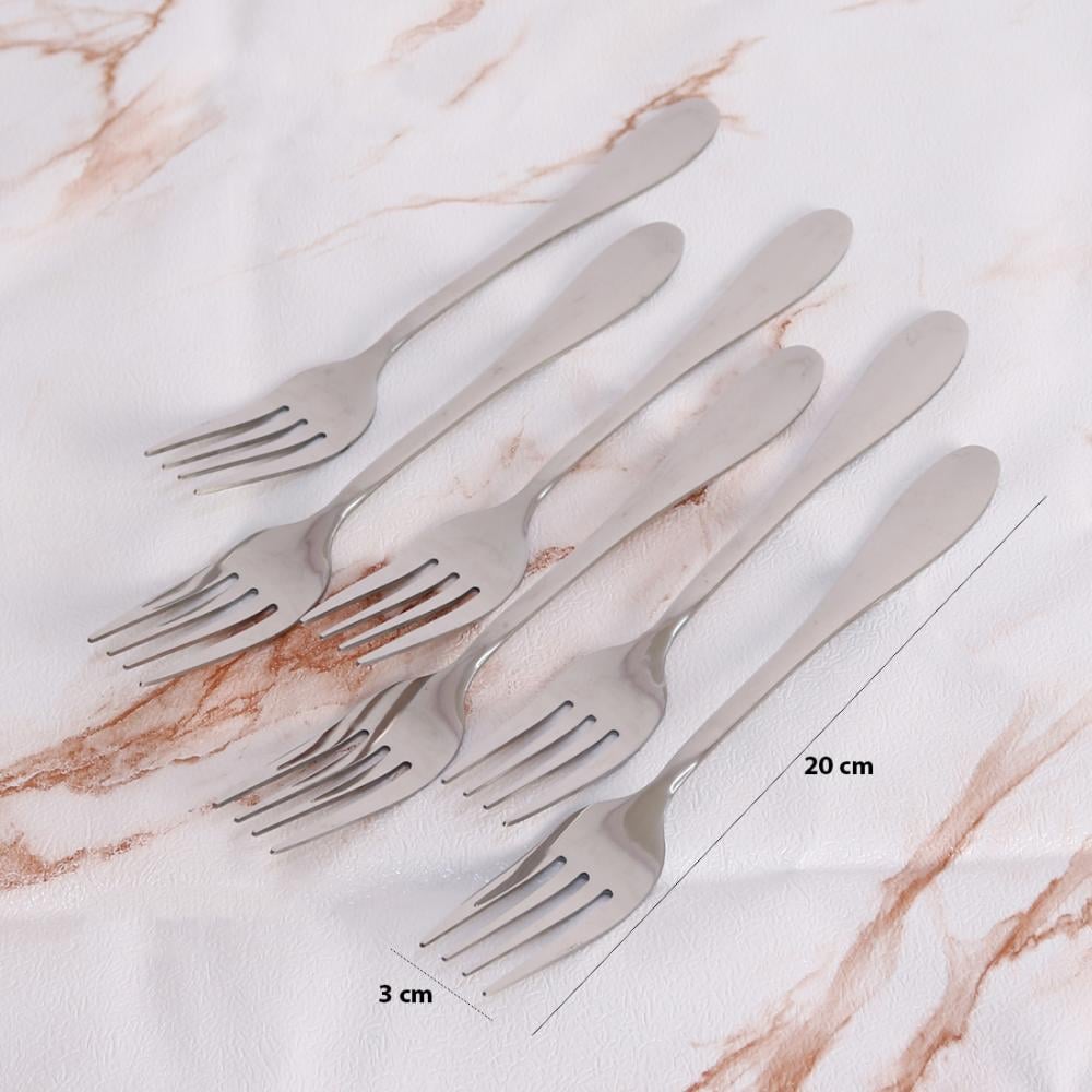 شوكة طعام استيل فضي 6ح