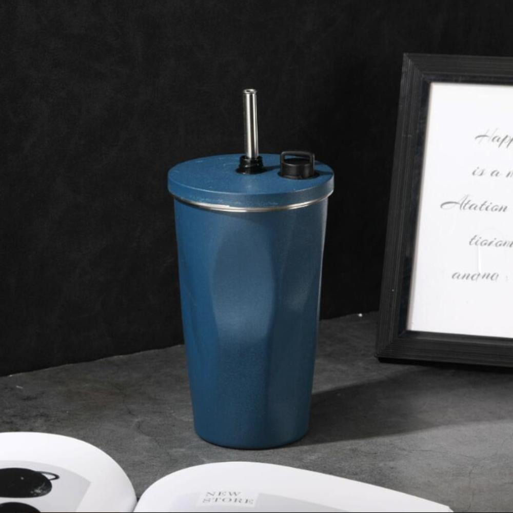 كوب حافظ حرارة استيل ازرق غامق 600 مل