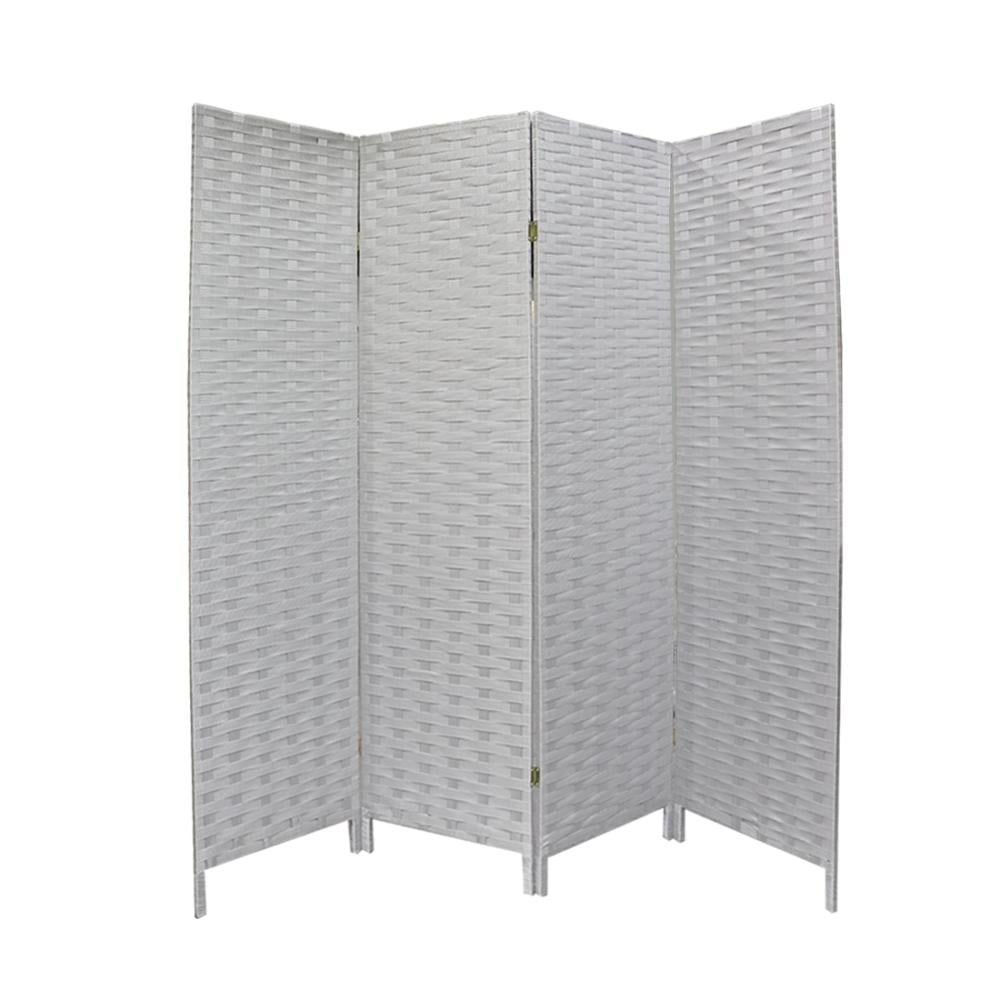 4-Panel Grey Fabric Room Divider
