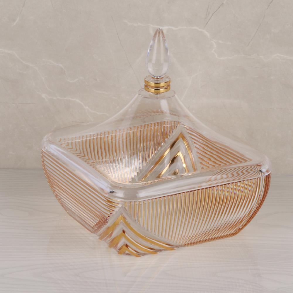 Acrylic Sweets Box With A Clear Square Gilded Lid