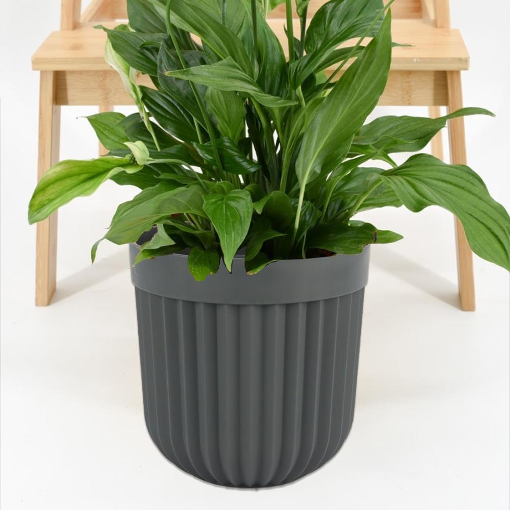 مركن زرع بلاستيك رصاصي 35*35 سم